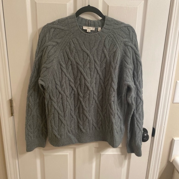 Vince Interlocking Cable Knit Merino Blend Sweater - Picture 2 of 6